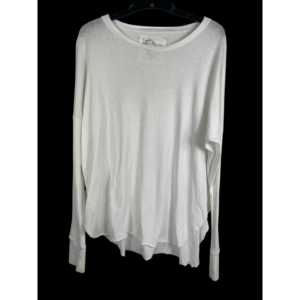 Frank & Eileen Tee Lab White Long Sleeve Oversized Top Asymmetric Hem M